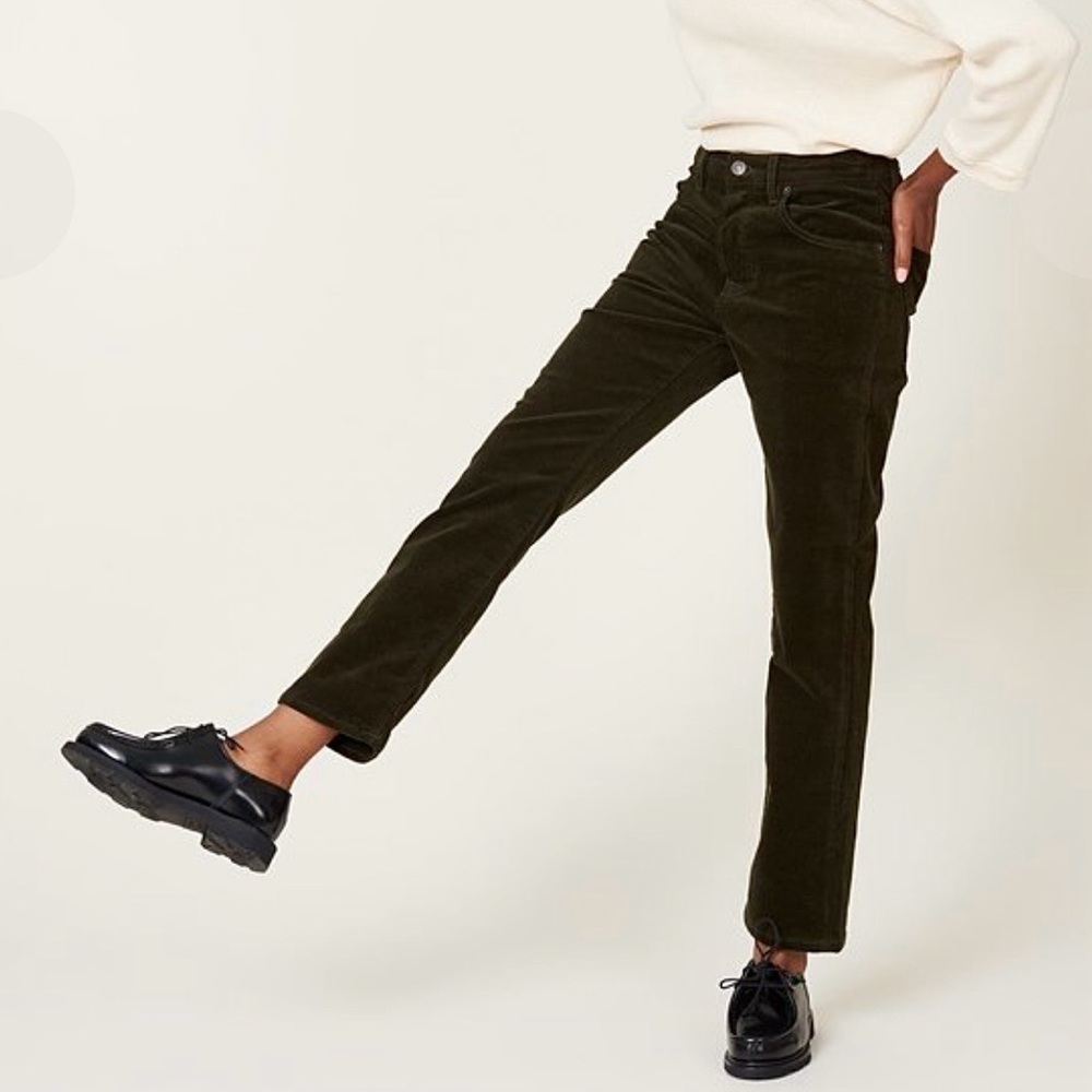 6397 495 Jean - Olive corduroy straight trousers - Picture 4 of 9